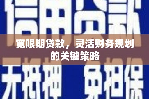 丰满宽限期贷款，灵活财务规划的关键策略