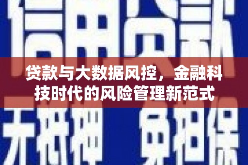 丰满贷款与大数据风控，金融科技时代的风险管理新范式