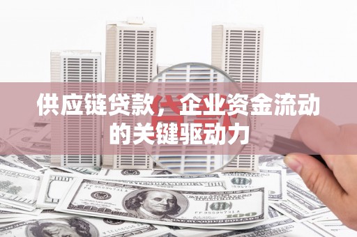 丰满供应链贷款，企业资金流动的关键驱动力