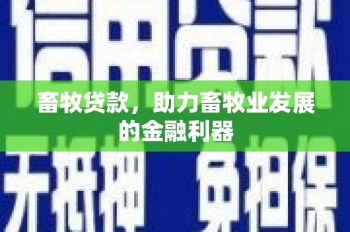 丰满畜牧贷款，助力畜牧业发展的金融利器