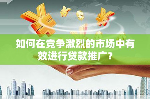 丰满如何在竞争激烈的市场中有效进行贷款推广？