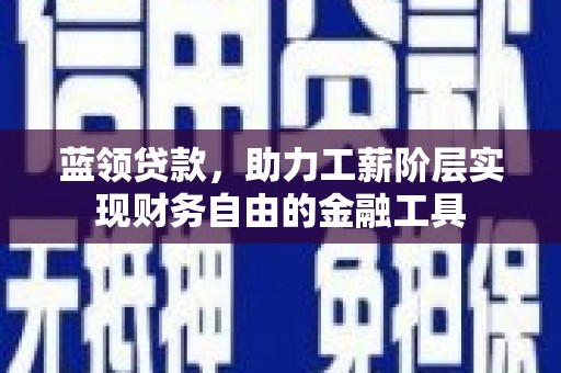 丰满蓝领贷款，助力工薪阶层实现财务自由的金融工具