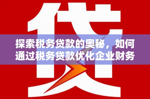 丰满探索税务贷款的奥秘，如何通过税务贷款优化企业财务