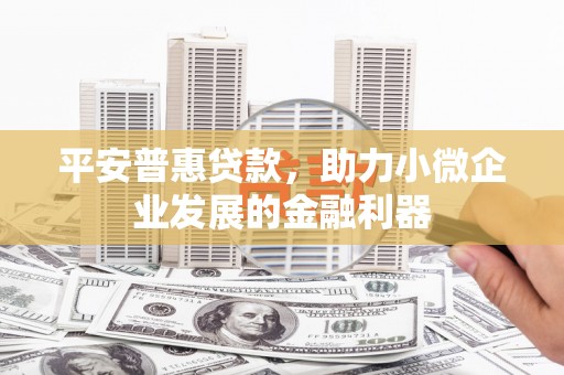 丰满平安普惠贷款，助力小微企业发展的金融利器