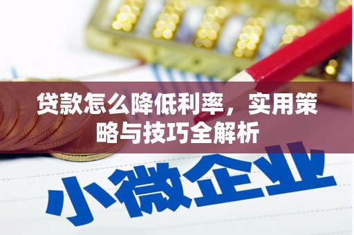 丰满贷款怎么降低利率，实用策略与技巧全解析