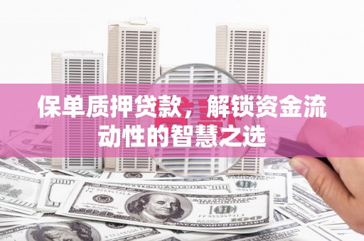 丰满保单质押贷款，解锁资金流动性的智慧之选