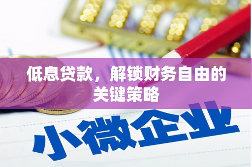 丰满低息贷款，解锁财务自由的关键策略