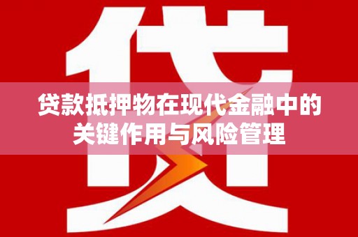 丰满贷款抵押物在现代金融中的关键作用与风险管理