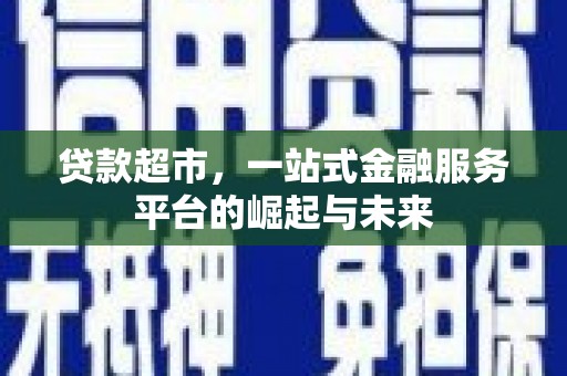 丰满贷款超市，一站式金融服务平台的崛起与未来