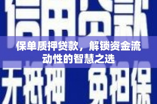 丰满保单质押贷款，解锁资金流动性的智慧之选